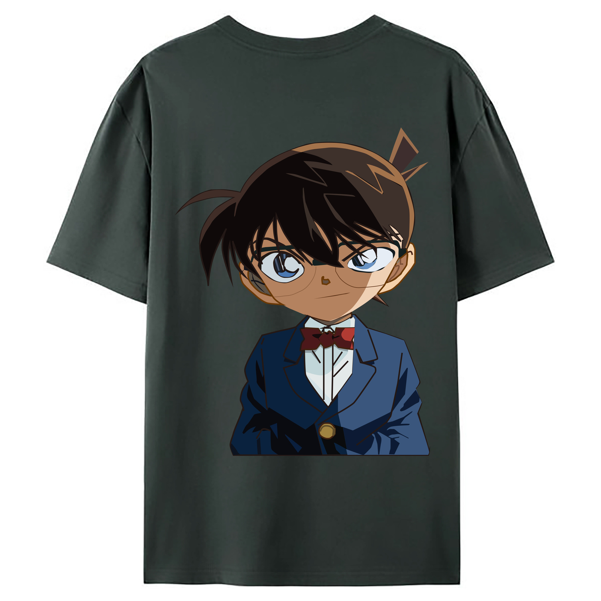 （画像用） 名探偵コナン 江戸川 コナン Detective Conan Conan Edogawa 綿100％ メンズ半袖Tシャツ（バックプリント） 通気性